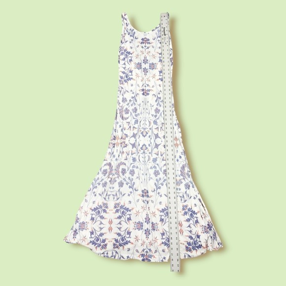 Wildfox Swim Dress L Paisley Maldives Maxi Swim Cover Blue White NWT - Picture 8 of 8